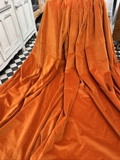 ORANGE  Cotton Velvet Curtains 81"W x 77" (Lot 2) EXCEPTIONAL