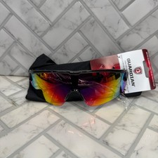 NWT Guardian Safety Sunglasses TGN19 GRY MIR Black Wrap Frames