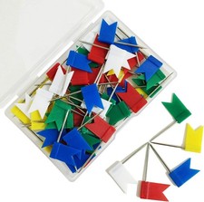 60 Pieces Multi-Color Flag Travel 0.7 x 1.3 inch, Yellow,blue,white,green,red