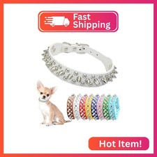 Spiked Dog Collar for Small Dogs Studded Spike Collar for Dogs Cats White S