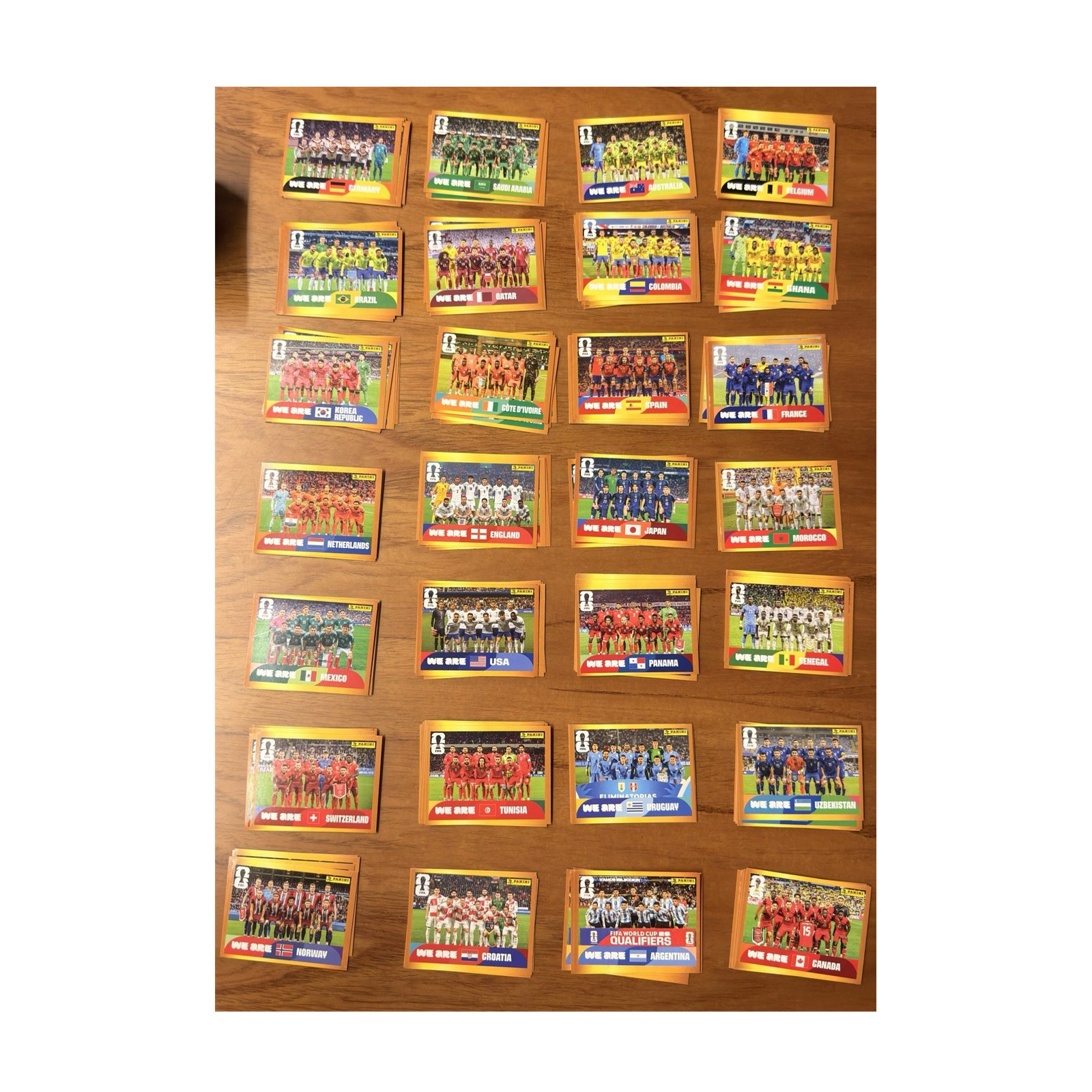 2026 Panini FIFA World Cup Exclusive McDonald’s GOLD BORDER Team photo Stickers