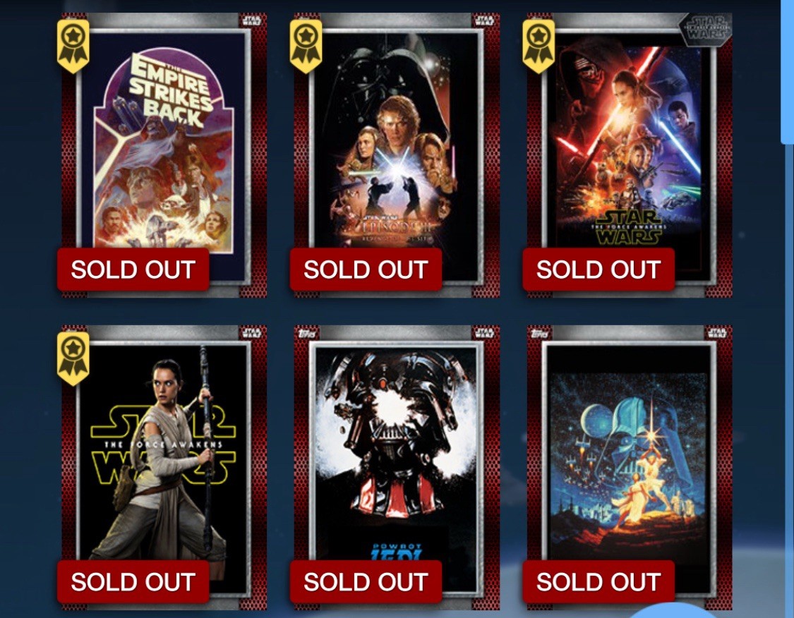 Topps Star Wars Card Trader Posters 2 Red Glass Set + Awards Digital 2016 Epic