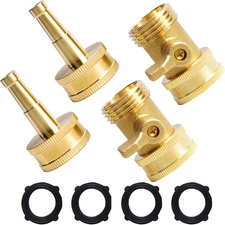 Hourleey 2 Set Heavy Duty Brass Hose Nozzle, Pressure Jet Nozzle with Hose Shuto