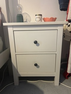 1x IKEA HEMNES WHITE Chest of 2 Drawers Bedside Table for Storage
