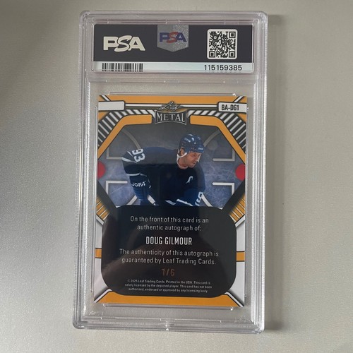 2025 Leaf Metal Hockey Legends #BA-DG1 Doug Gilmour "Killer" 1/6 PSA9 - Picture 2 of 2
