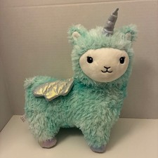 FAO SCHWARTZ Glow Brights Llamacorn Plush Aqua Llama Unicorn Pegasus Light Sound