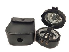 3'' Aluminium Brunton compass with black leather case maritime antique compass