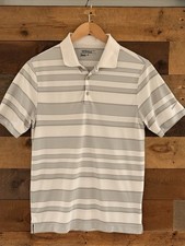 Nike Golf Dri-FIT Polo Shirt Men  s Small Gray White Striped Tour Performance