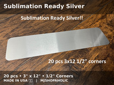 3" X 12" Mini Street Sign - Silver ALUMINUM SUBLIMATION BLANKS - NEW - 20 pieces