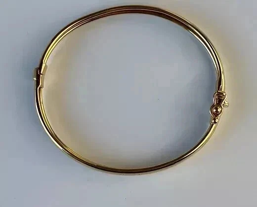 Vintage & Estate New Style 14k Yellow Gold Finish 7" Bangle Bracelet Unisex - Image 3 of 4