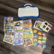 Little Touch Leap Pad Blue/White Pillow Leap Frog w/Books and Tote Bag WORKS