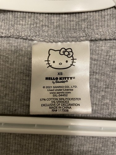 Girl's Sanrio Hello Kitty Polo Dress Collared V-Neck Stretch Gray XS - Picture 3 of 6