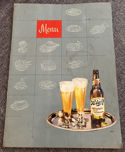 Vintage Rare 1950s Blatz Beer Restaurant Menu Cover Milwaukee, Wisconsin