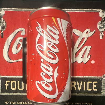Coca-Cola Soda Can Shaped Metal Coin Bank w/ Coin Slot & Removable Bottom