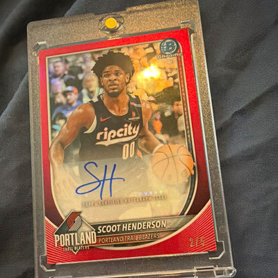 Topps Bowman Chrome Scoot Henderson Portland Trail Blazers Auto Parallel 2/5