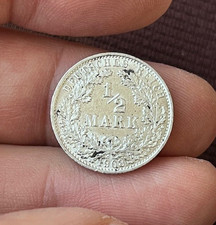 Monnaie ARGENT 900 - TTB : ALLEMAGNE - 1/2 MARK - Guillaume II - 1908 A