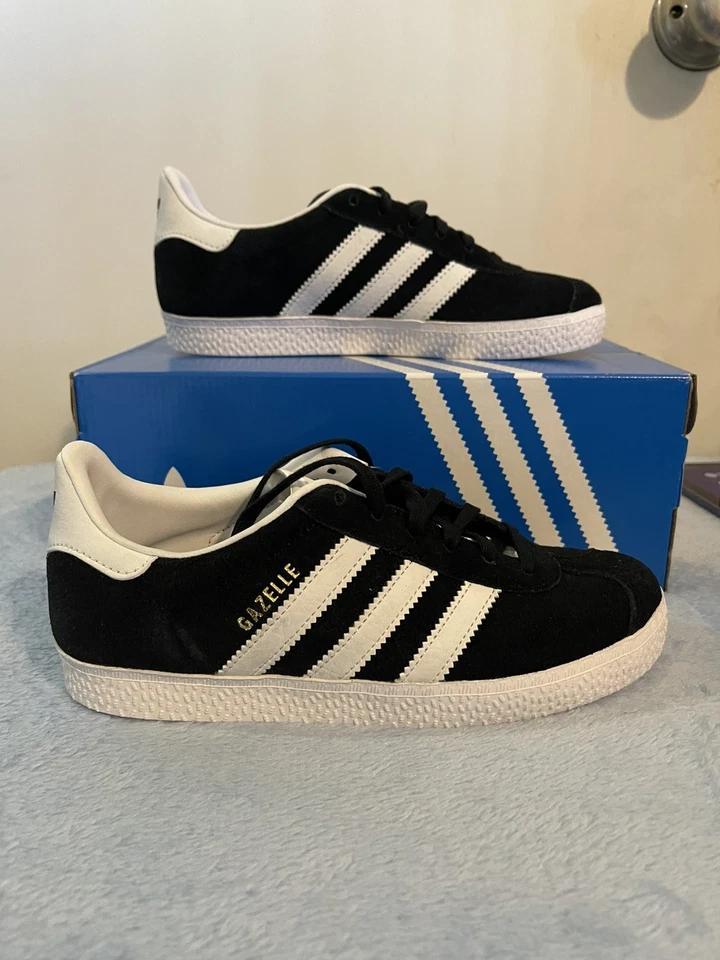 Adidas Gazelle C Negro/Blanco/Dorado BB2507 Niños Talla 2 1/2 Foto 2 de 4