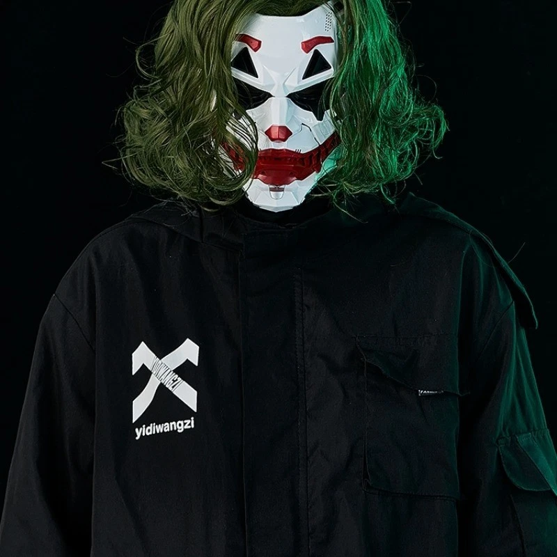 Cyberpunk - style Joker Full - face Mask Fine Hair Cosplay Performance Halloween - Image 2 of 4