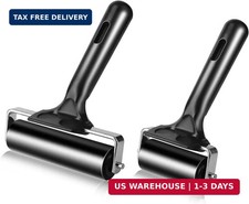 2Pcs Rubber Roller Brayer Rollers Hard Rubber 4 and 2.2 Inch for Printmaking Bl