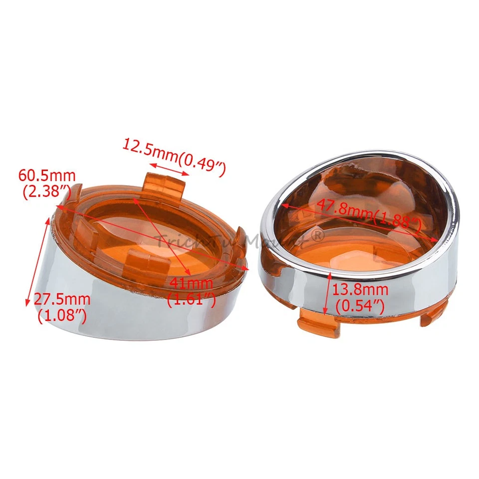 2X Bezel Amber Turn Signal Light Lenses Visors For Harley Touring Sportster Dyna - Imagem 3 de 4