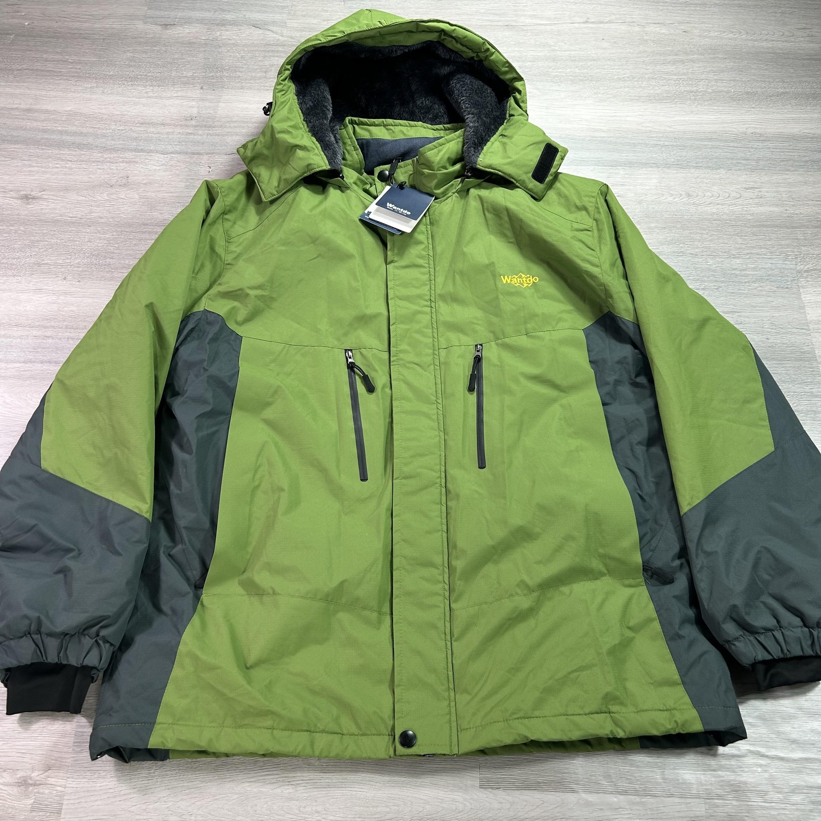 Mens Xl Green Hooded Waterproof Windproof Insulated
