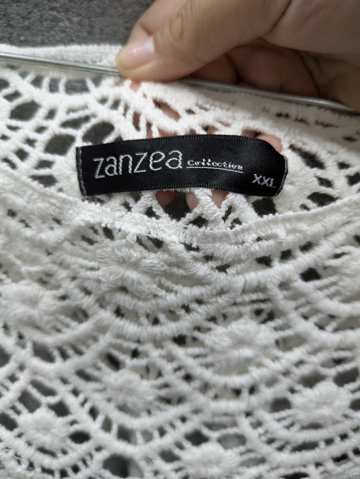 Crochet Lace Yoke Top Women's XXL Cottagecore Bohemian Fairycore - Image 3 of 4