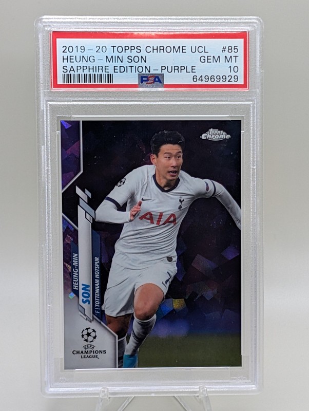 2019-20 Topps Chrome Sapphire UEFA Heung-Min Son #85 Edition Purple /25 PSA 10
