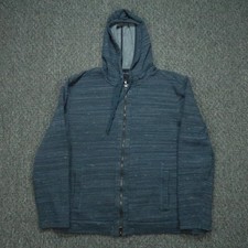 John Varvatos Hoodie Men Extra Large Blue Space Dyed Full Zip Pockets XL