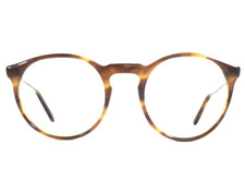 Vintage Eyeglasses Frames MAY 21 070 Polished Horn Brown Round 46-22-128