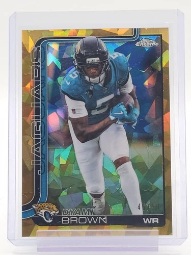 DYAMI BROWN 2025 TOPPS CHROME SAPPHIRE GOLD /50 #136 FOOTBALL JAGUARS Q5099