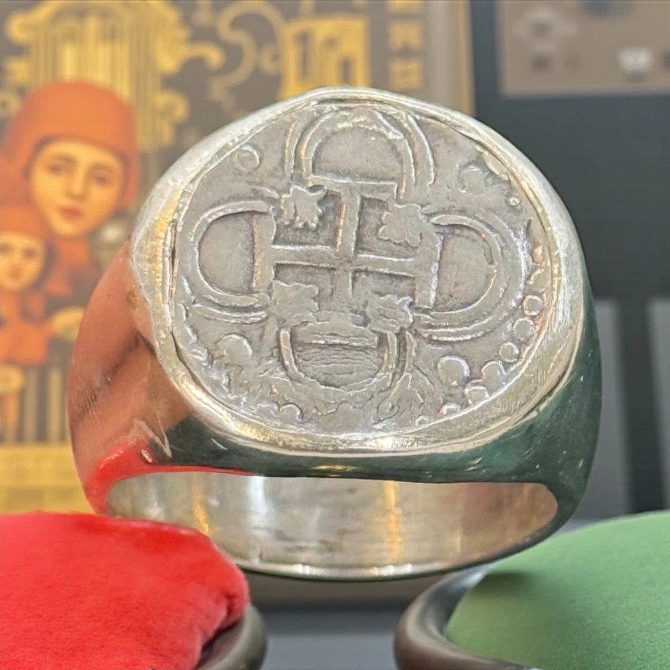 ANILLO MONEDA PLATA PESADA MACIZA ATOCHA Foto 2 de 3