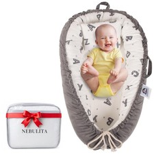 Nebulita Newborn Lounger ABC Gray - Flexible  Portable w/Infant Support Cushion