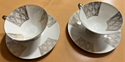 2 Winterling Sammeltasse  Gold  Kaffee Tasse m. Untertasse  Tee Bavaria Alt