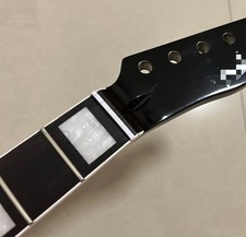22 Fret Black Maple Guitar Neck part replace Rosewood Inlay Gloss