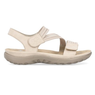 Rieker 64870-62 Damen Sandalen creme verstellbar Alltag Komfort Sommerschuh