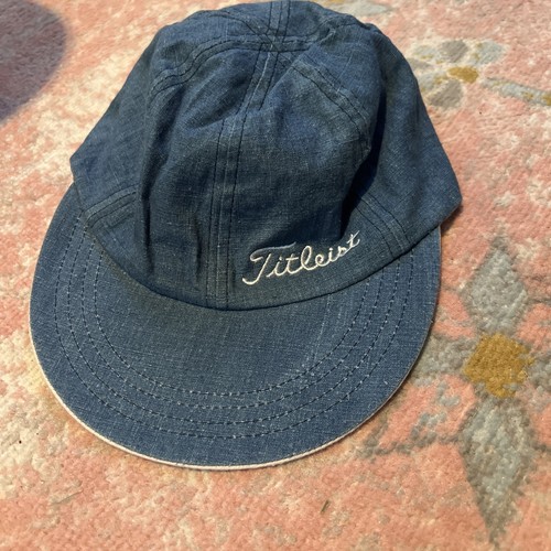 Vtg 90s TITLEIST White denim REVERSIBLE GOLF HAT Komen Pink Ribbon Women's Cap - Picture 3 of 4