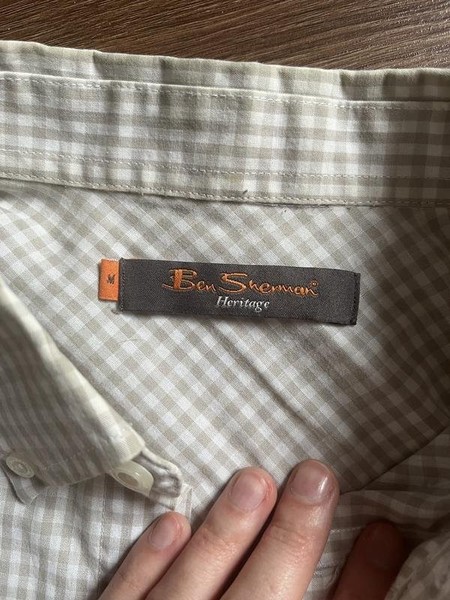 Men Ben Sherman Shirt Beige Cotton 38 / M / 46 #5RQ1