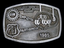TI07153 1985 JOHN DEERE UAW P.M.L. OF N.A. EMPOLYEE PARTCIPATION BELT BUCKLE