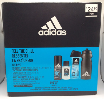 Adidas Feel The Chill ICE DIVE 4 Pc. Gift Set  FREE SHIPPING 