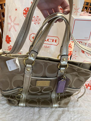 NWT Vtg COACH POPPY Spotlight Tote Signature Shoulder Bag Purse