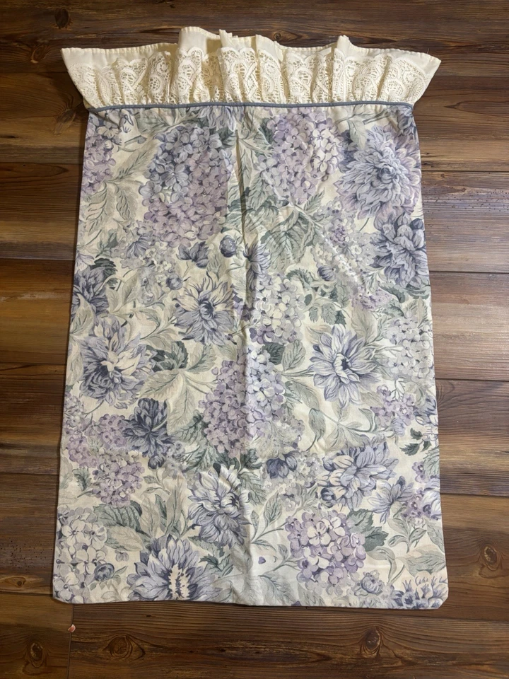 Juego de sábanas florales Jessica McClintock DOBLE encaje con volantes 3 piezas Crm verde lavanda Foto 2 de 4