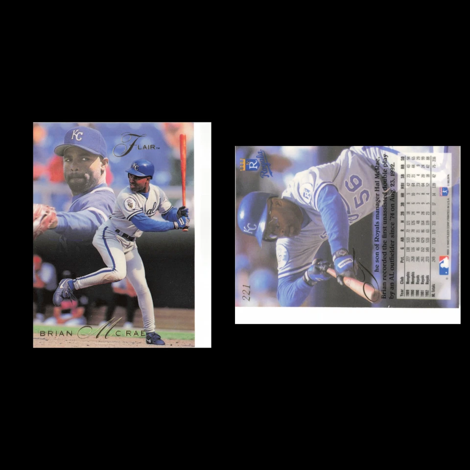 Brian McRae #221 1993 Flair Kansas City Royals Baseball Card MLB NM - Image 3 of 3