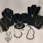 Vintage Costume Jewelry Lot Necklaces Bracelets Earrings And Brooch