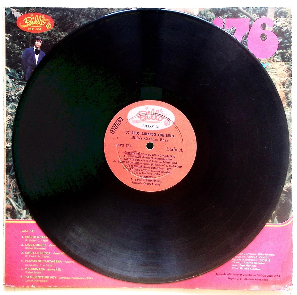 BILLO'S CARACAS BOYS – BILLO'76 - BILLO RECORDS VINYL LP 225-39 - Image 3 of 4