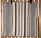 Vintage Ralph Lauren 20" Indigo Blue Cream Ticking Tack House Striped Woven