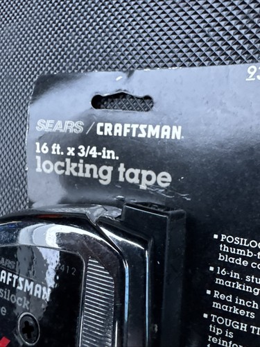 Sears Craftsman USA Nos Rare 16ft Posilock Tape Measure 39412 3/4” Measuring - Picture 5 of 8