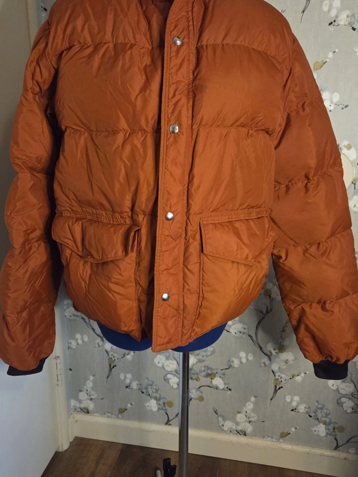 Vintage Frostline Kit Mens M Down Puffer Jacket Orange 70s 80s USA Hiking Ski - product detail image 2