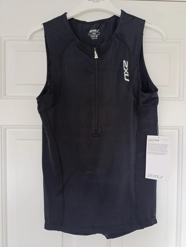2XU Active Tri Singlet Triathlon Run Swim Sleeveless Vest Top - Men's Small - Image 2 of 4