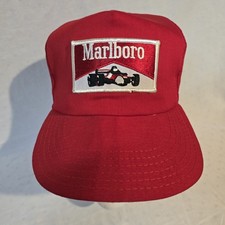 Vintage Marlboro Formula 1 Racing Snapback Hat Red Tobacco Promo USA Made Cap