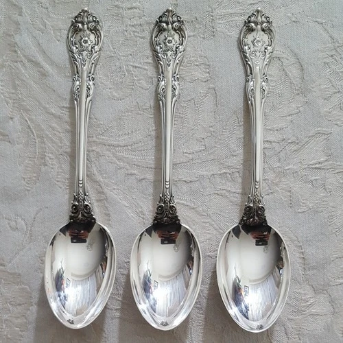Vintage Gorham Silver King Edwards Sterling Teaspoons, Set of 3